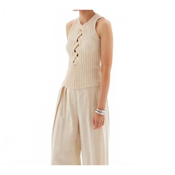 NEW SOVERE laced tank top in natural - Picture 2 of 3